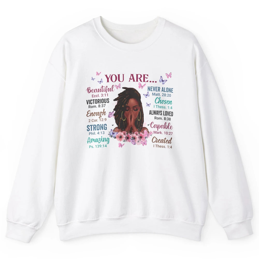 Black Girl God Says I Am Afro Woman Christian Religious Gift Unisex Crewneck Sweatshirt