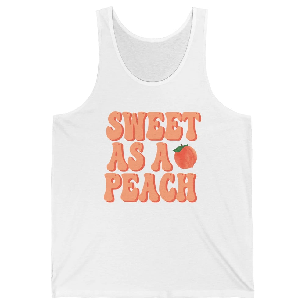 Sweet As A Peach Retro 70s Peachy Summer Fruit Peach Lovers Unisex Jersey Tank