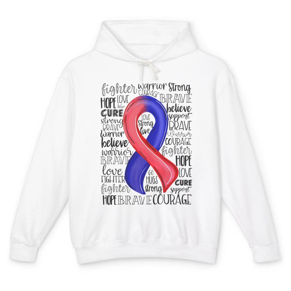 CHD Congenital Heart Disease Awareness Red And Blue Ribbon Unisex Lightweight Hoodie