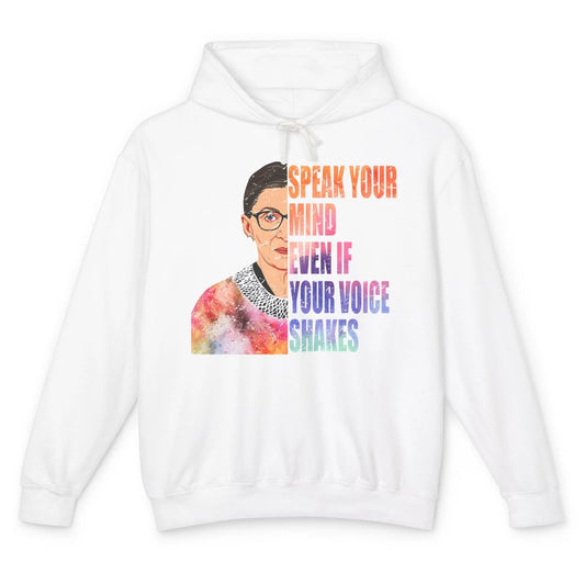 Retro Notorious RBG Speak Your Mind Even If Your Voice Shake Unisex Lightweight Hoodie