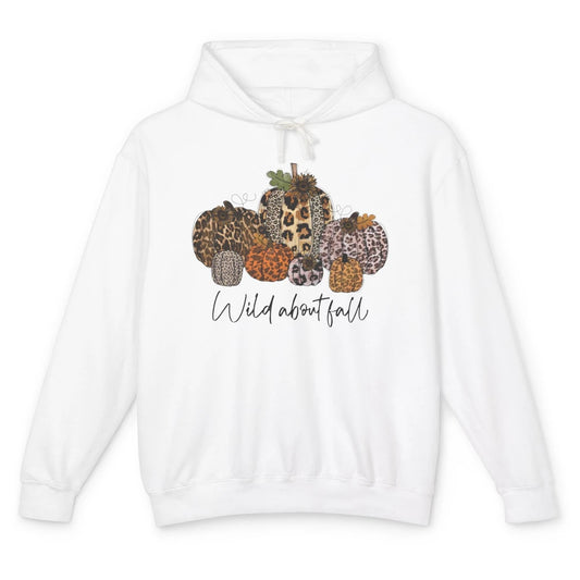 Leopard Pumpkin Patch Wild About Fall Thanksgiving Halloween Unisex Lightweight Hoodie