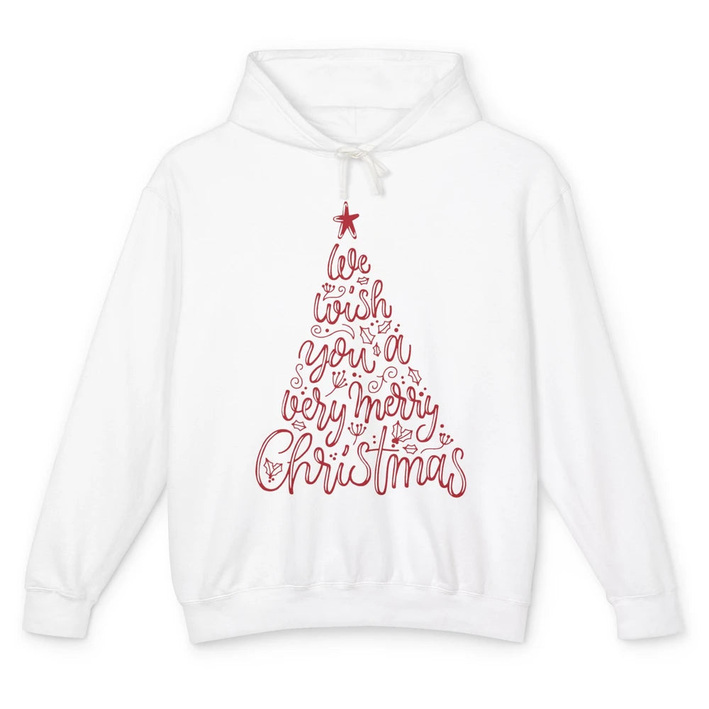 Funny Christmas Tree We Wish You A Merry Christmas Unisex Lightweight Hoodie