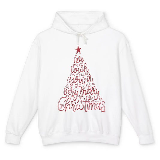 Funny Christmas Tree We Wish You A Merry Christmas Unisex Lightweight Hoodie