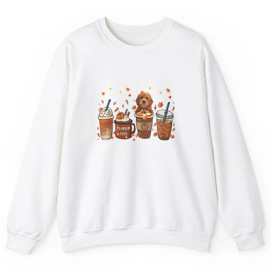 Golden Doodle Dog Fall Coffee Pumpkin Spice Dog Thanksgiving Unisex Crewneck Sweatshirt