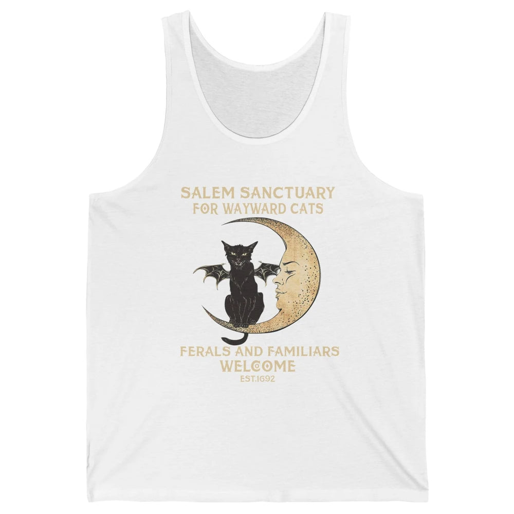 Witch Cat Salem Sanctuary Witch City Halloween Gothic Cat Unisex Jersey Tank