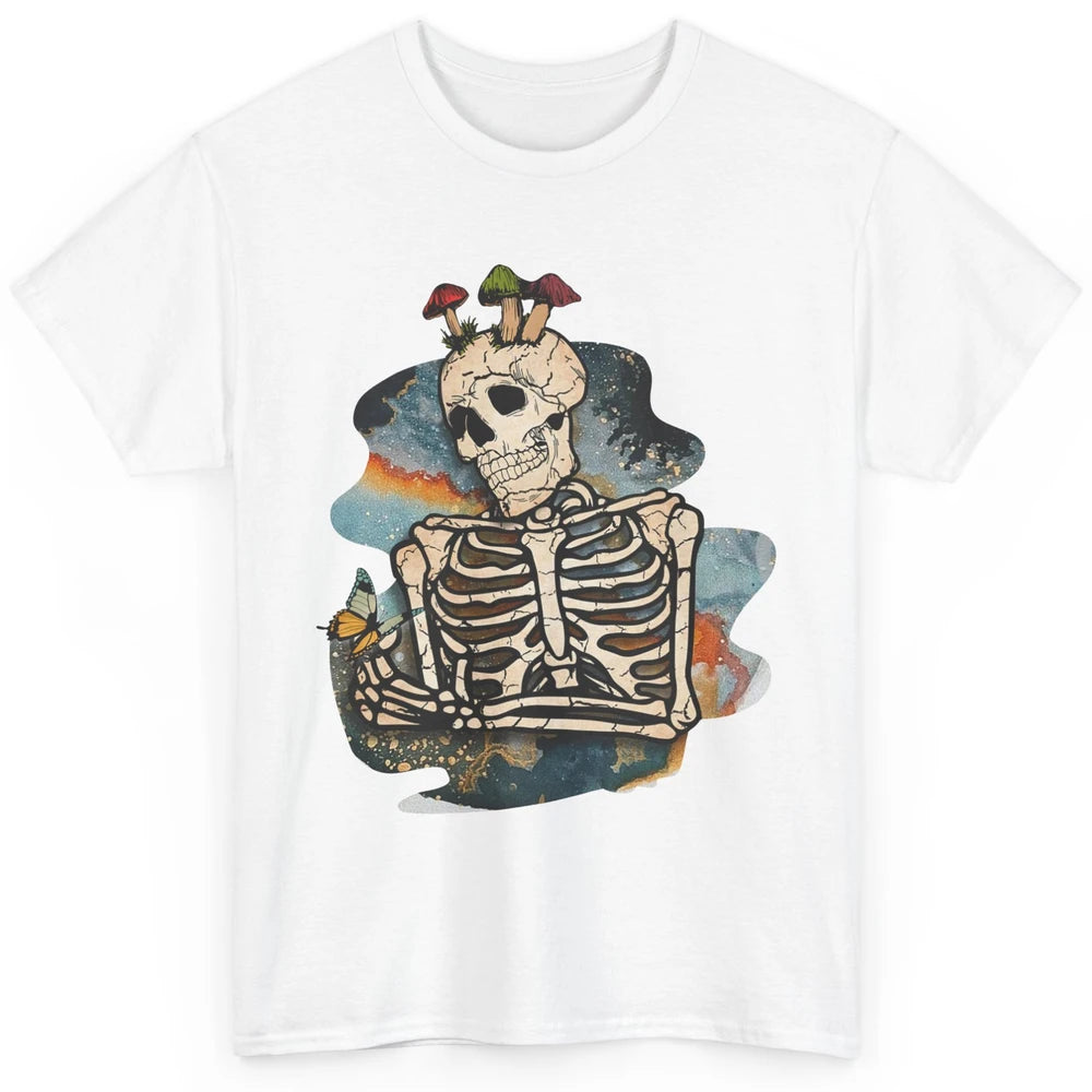 Vintage Skeleton Bundle Mushroom Plant Lovers Gardeners Gift Classic Unisex T-Shirt