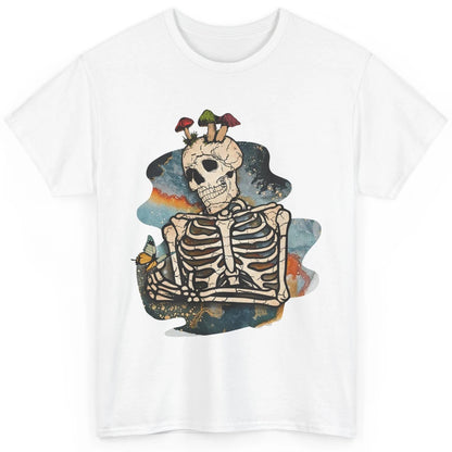 Vintage Skeleton Bundle Mushroom Plant Lovers Gardeners Gift Classic Unisex T-Shirt