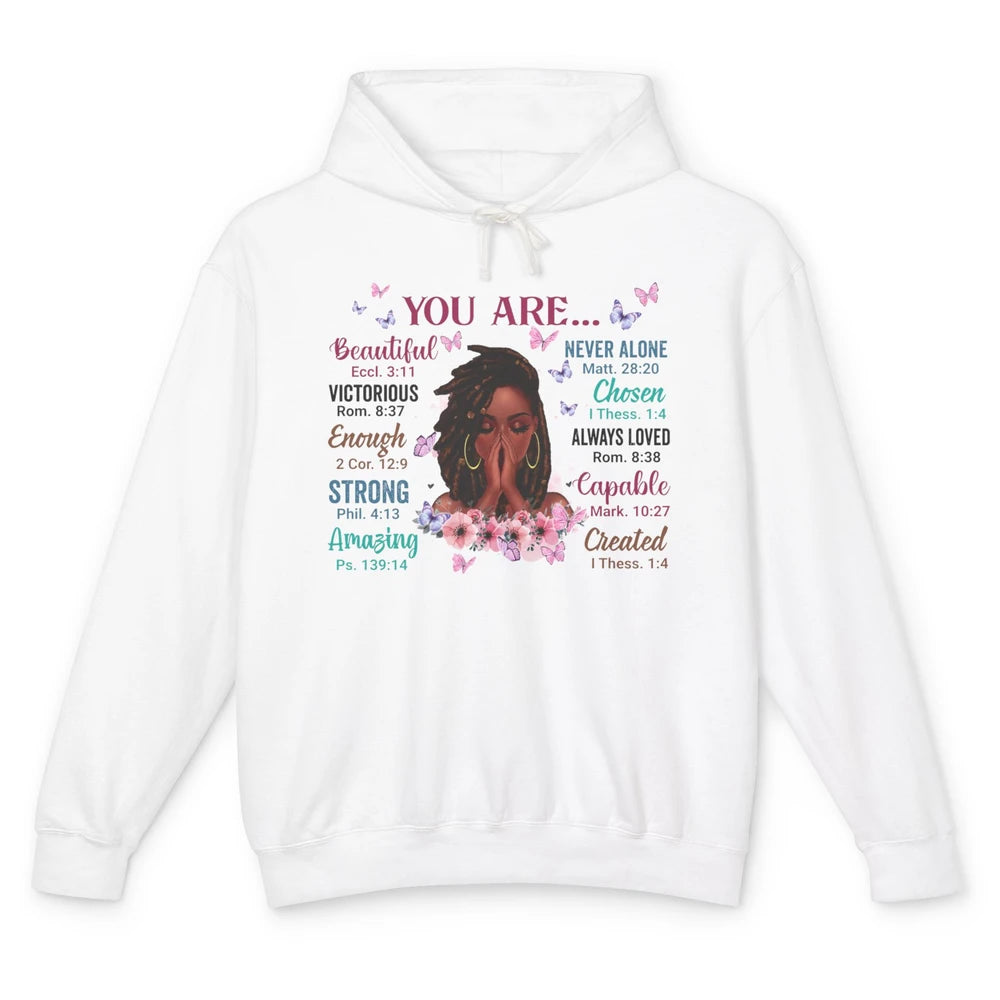 Black Girl God Says I Am Afro Woman Christian Religious Gift Unisex Lightweight Hoodie