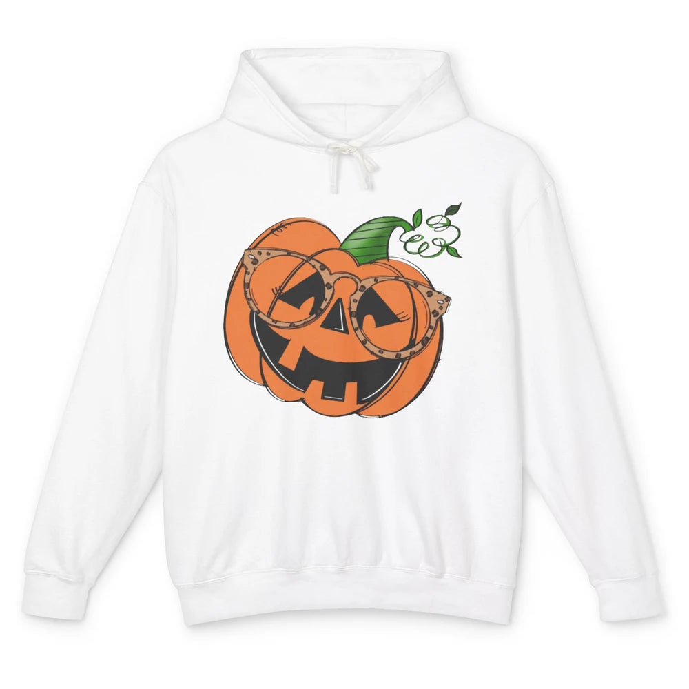 Optometrist Pumpkin Leopard Glasses Halloween Optician Gift Unisex Lightweight Hoodie