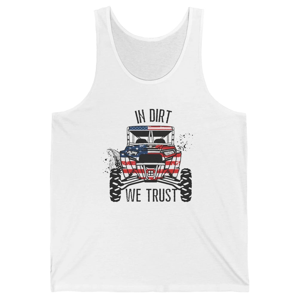 US Flag In Dust We Trust UTV Offroad SXS Patriotic ZRZ Life Unisex Jersey Tank