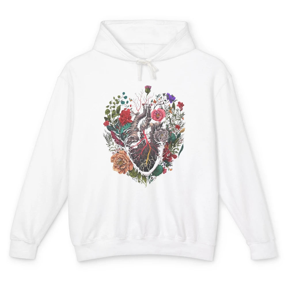 Anatomical Heart Show Your Love Anatomy Cardiologist Floral Unisex Lightweight Hoodie