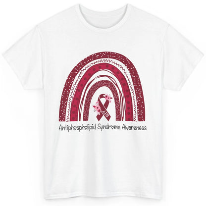 Antiphospholipid Syndrome Awareness APS Burgundy Rainbow Classic Unisex T-Shirt