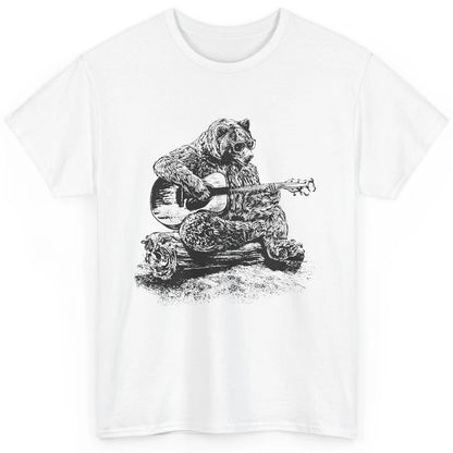 Funny Bear Playing Guitar Bear Guitarist Musician Bassist Classic Unisex T-Shirt