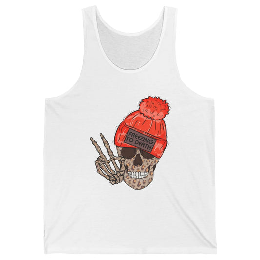 Funny Leopard Skull Freezing To Death Funny Christmas Winter Unisex Jersey Tank