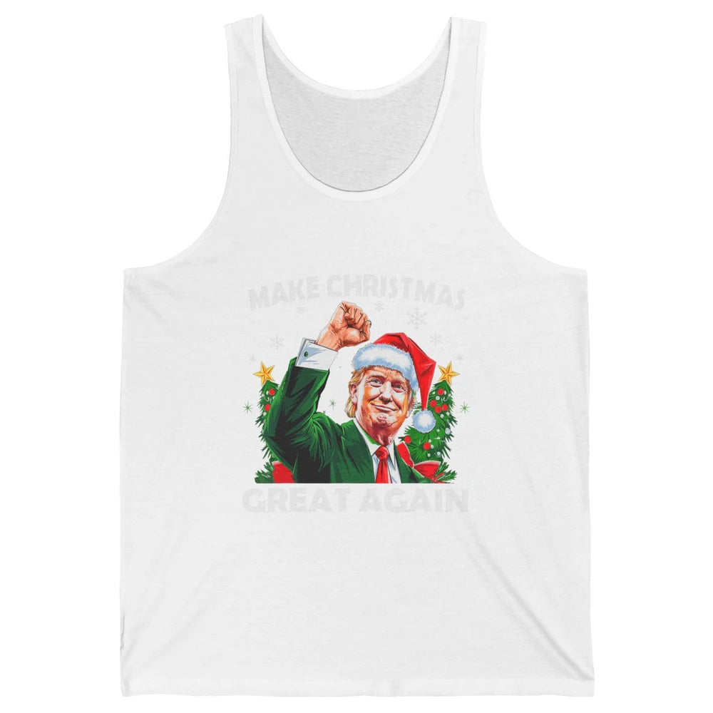 Make Christmas Great Again Funny Santa Trump Political Donald Trump Republican President Xmas Unisex Jersey Tank