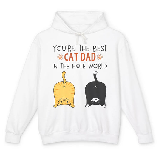 Funny Best Cat Dad In The Hole World Father's Day Unisex Lightweight Hoodie