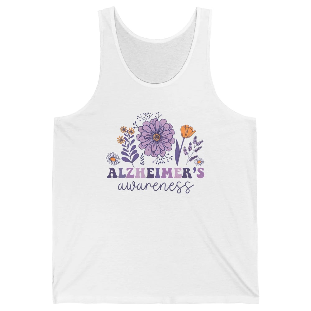 Alzheimer's Awareness Wildflower Dementia Inspirational Gift Unisex Jersey Tank