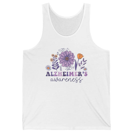 Alzheimer's Awareness Wildflower Dementia Inspirational Gift Unisex Jersey Tank