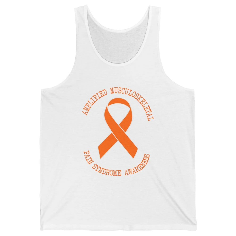 Amplified Musculoskeletal Pain Syndrome AMPS Orange Ribbon Unisex Jersey Tank