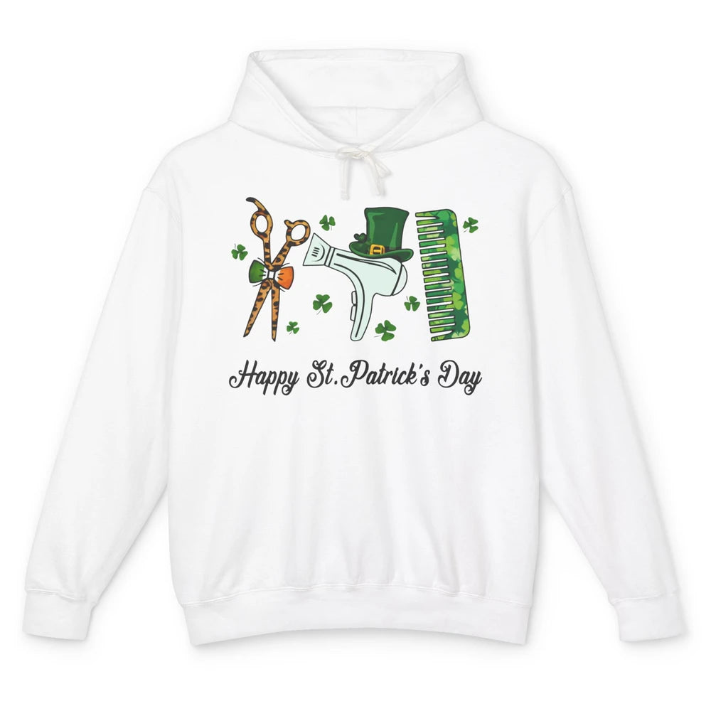 Hairstylist Happy St Patrick's Day Hair Hustler Shamrock Unisex Lightweight Hoodie