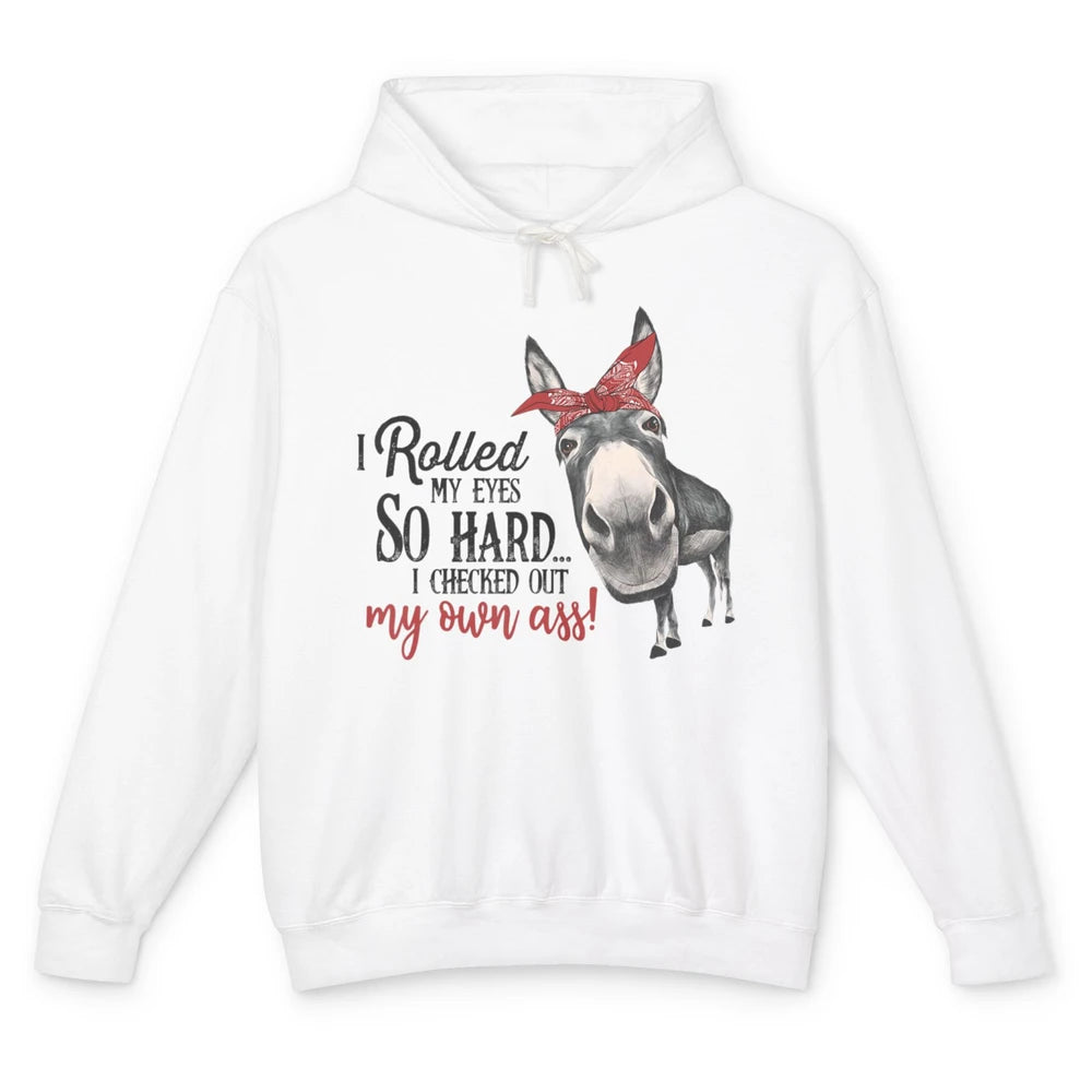 Funny Donkey Mom I Rolled My Eyes Farming Life Farm Animal Unisex Lightweight Hoodie