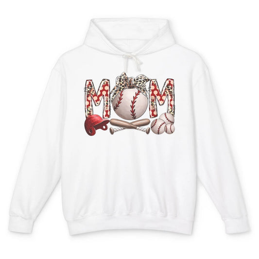 Baseball Mom Leopard Bandana Mom Love Baseball Mother's Day Unisex Lightweight Hoodie