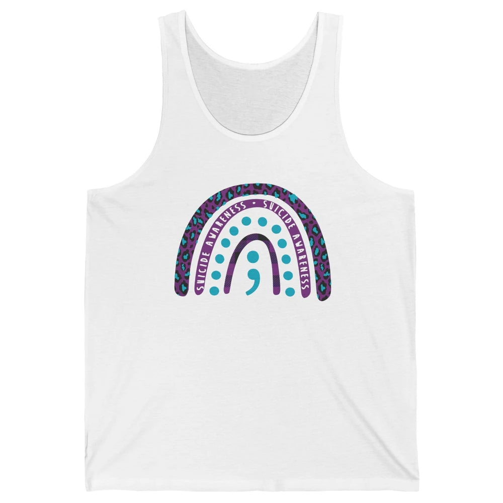 Suicide Awareness Rainbow Semicolon Prevention Psychologist Unisex Jersey Tank