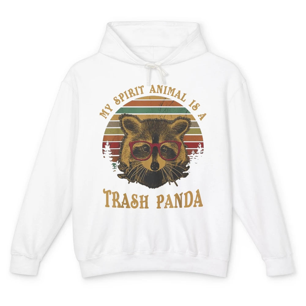 Funny Raccoon Trash Panda Spirit Animal Vintage Glasses Joke Unisex Lightweight Hoodie