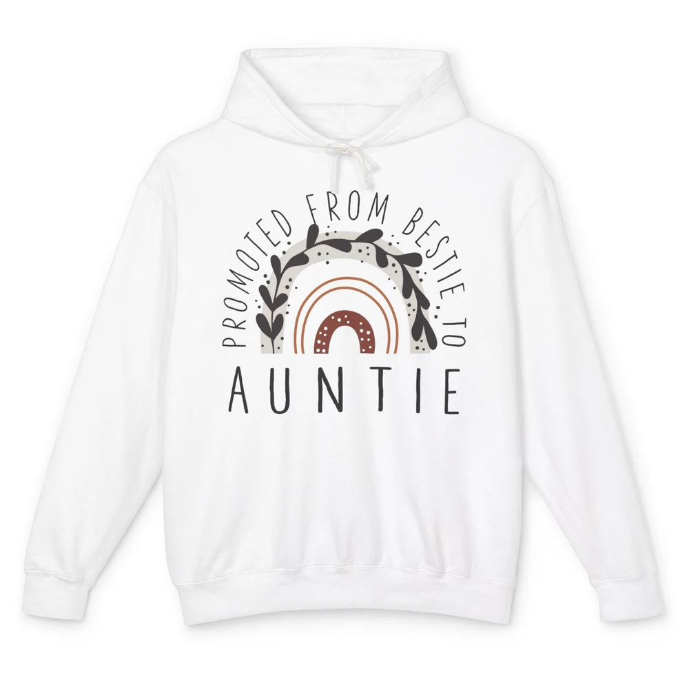 Rainbow Promoted From Bestie To Auntie Pregnancy Reveal Gift Unisex Lightweight Hoodie