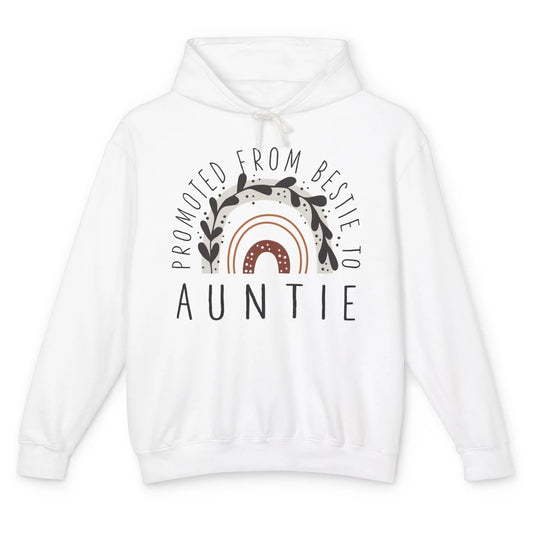 Rainbow Promoted From Bestie To Auntie Pregnancy Reveal Gift Unisex Lightweight Hoodie