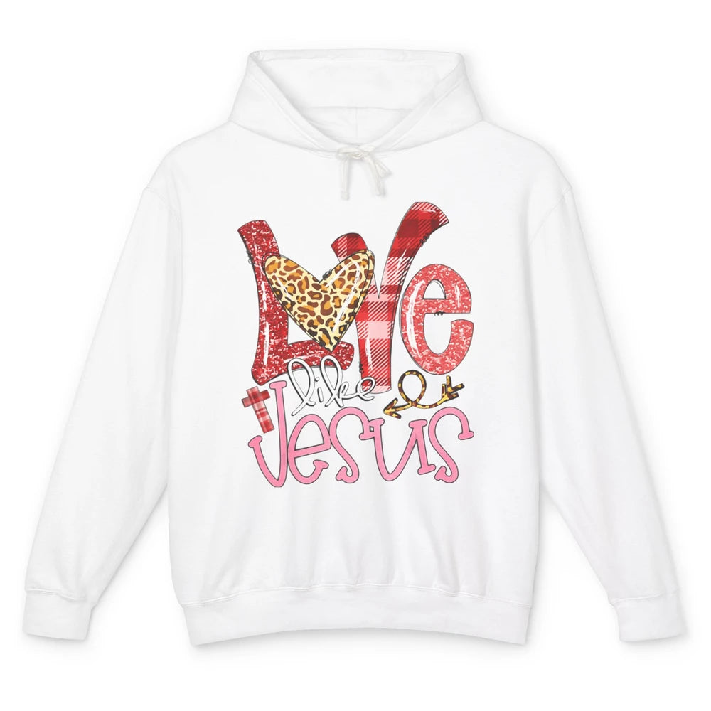 Leopard Love Like Jesus God Christian Religion Bible Verse Unisex Lightweight Hoodie