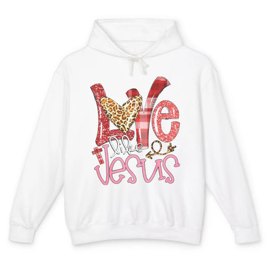 Leopard Love Like Jesus God Christian Religion Bible Verse Unisex Lightweight Hoodie