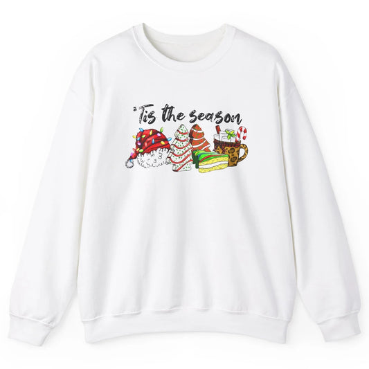 Funny Christmas Tree Tis The Season Cakes Parody Baking Gift Unisex Crewneck Sweatshirt