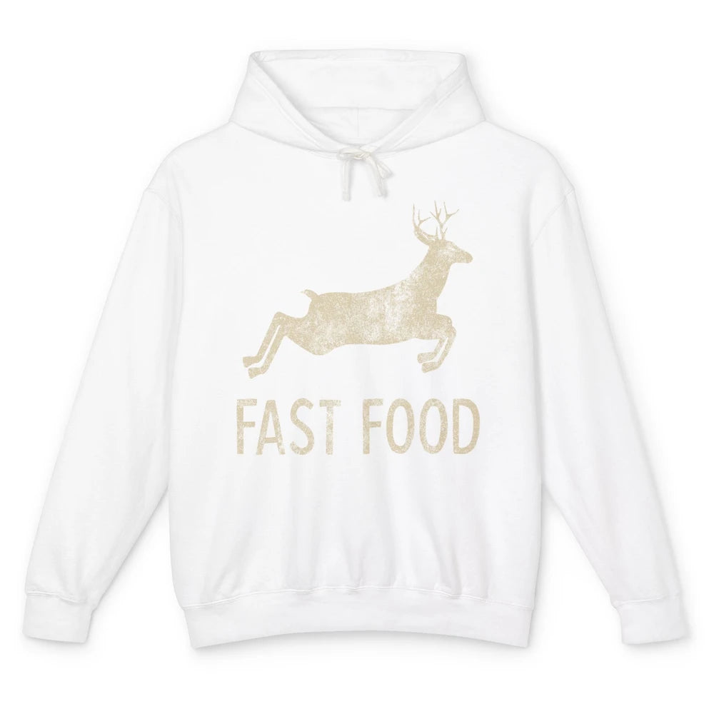 Funny Hunting Deer Joke Dad Hunter Sarcastic Fast Food Retro Unisex Lightweight Hoodie