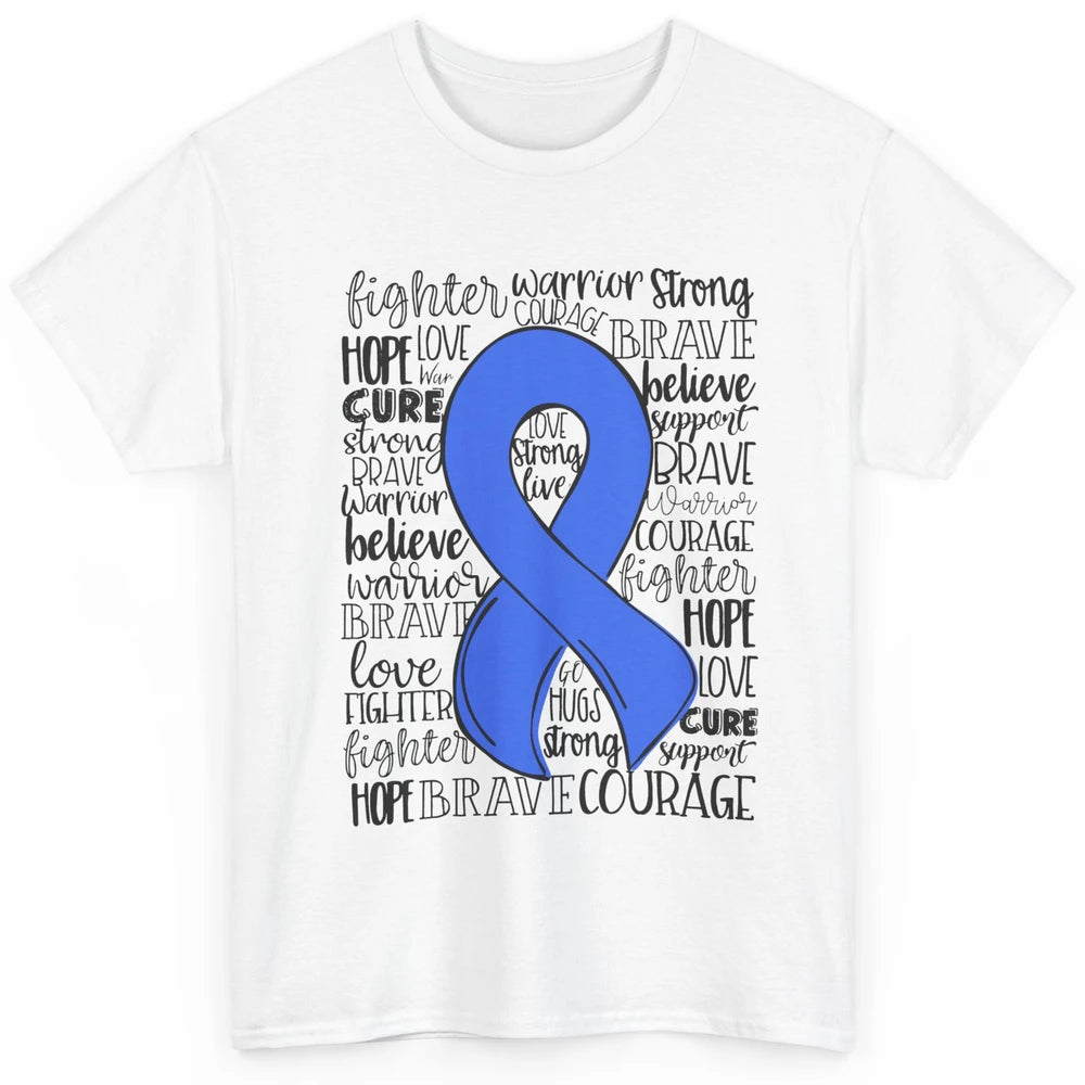 Syringomyelia Awareness Blue Ribbon Hope Love Cure Classic Unisex T-Shirt