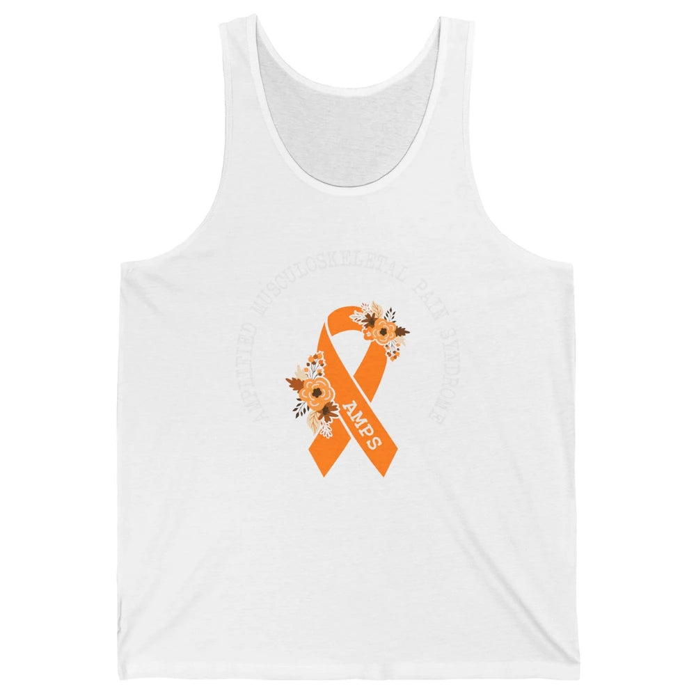 Amplified Musculoskeletal Pain Syndrome AMPS Orange Ribbon Unisex Jersey Tank