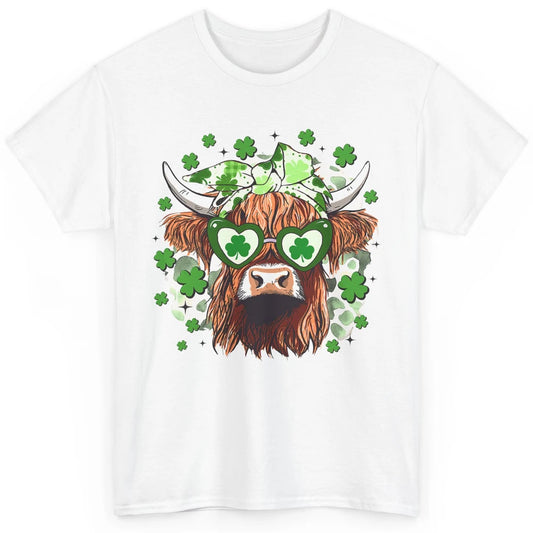 St Patrick Highland Cow Shamrock Bandana Western St Paddy Classic Unisex T-Shirt