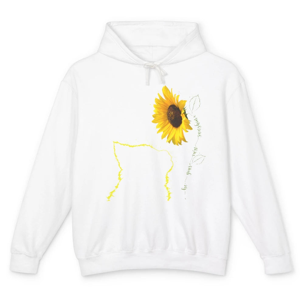 Sunflower Cat Be Your Own Be Your Own Sunshine Cat Mom Lady Unisex Lightweight Hoodie