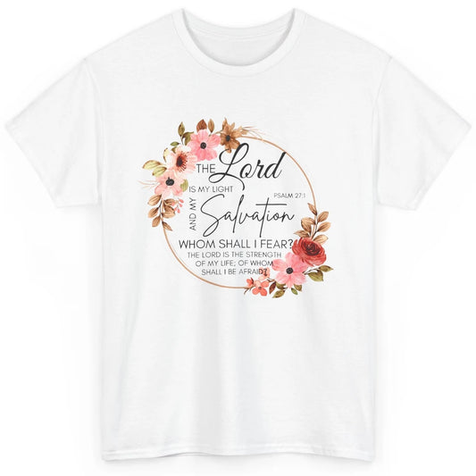 Floral Christian Lord Is My Light Salvation Bible Religious Classic Unisex T-Shirt