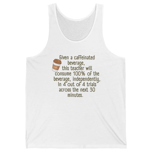 Special Education Teacher Need Coffee Caffeinated Teacher Unisex Jersey Tank