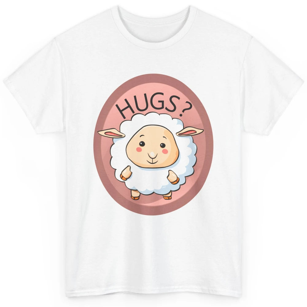 Cute Hugs Baby Sheep Shepherd Lamb Farm Animal Farmer Kawaii Classic Unisex T-Shirt