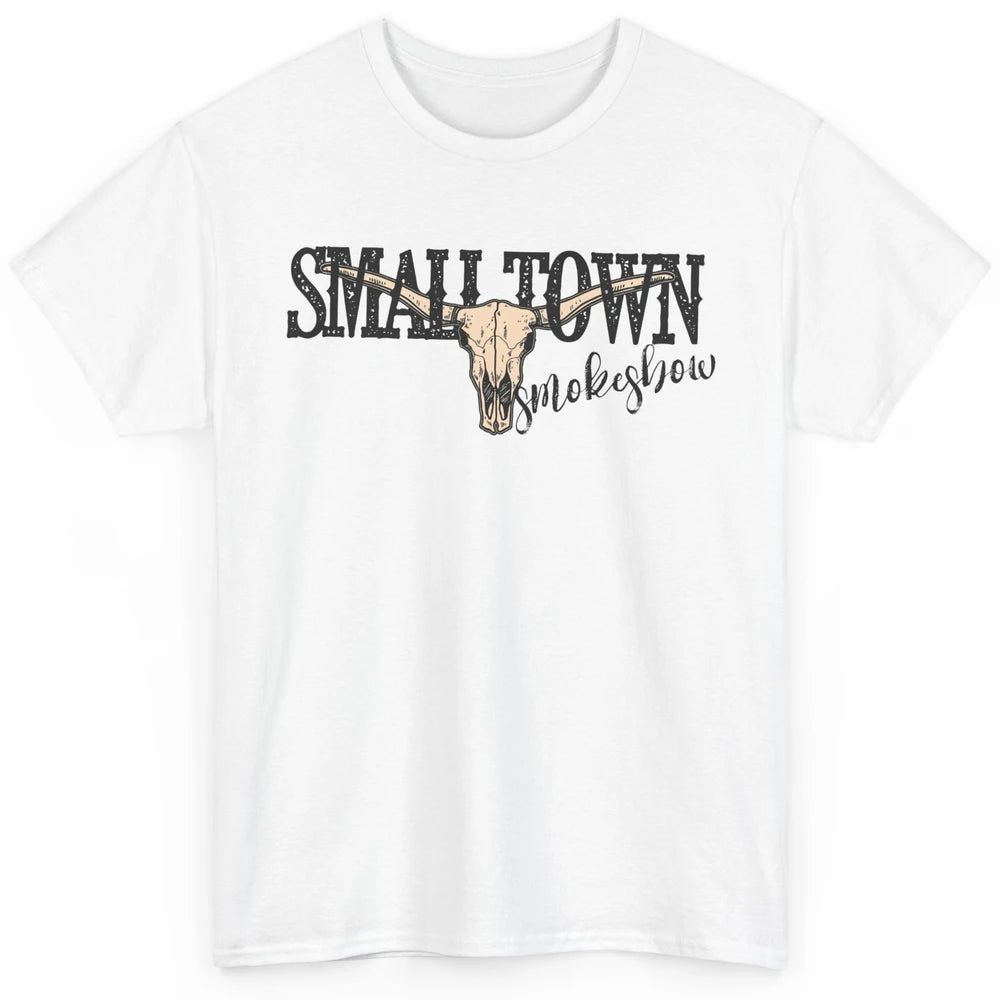 Boho Bull Skull Small Town Smokeshow Western Country Cowgirl Classic Unisex T-Shirt