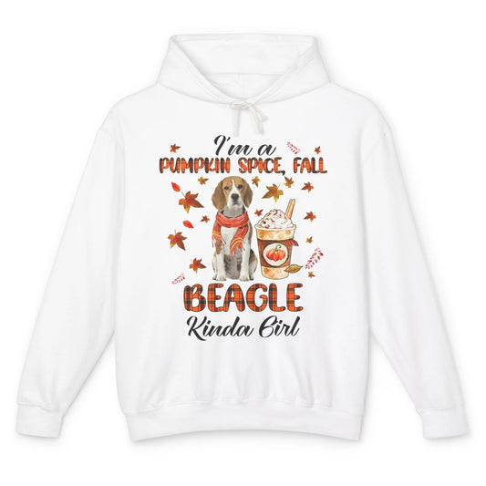 I'm A Pumpkin Spice Fall And Beagle Kinda Girl Fall Leaves Unisex Lightweight Hoodie