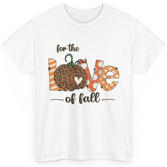 Retro Love Fall Y'All Leopard Pumpkin Heart Halloween Fall Classic Unisex T-Shirt