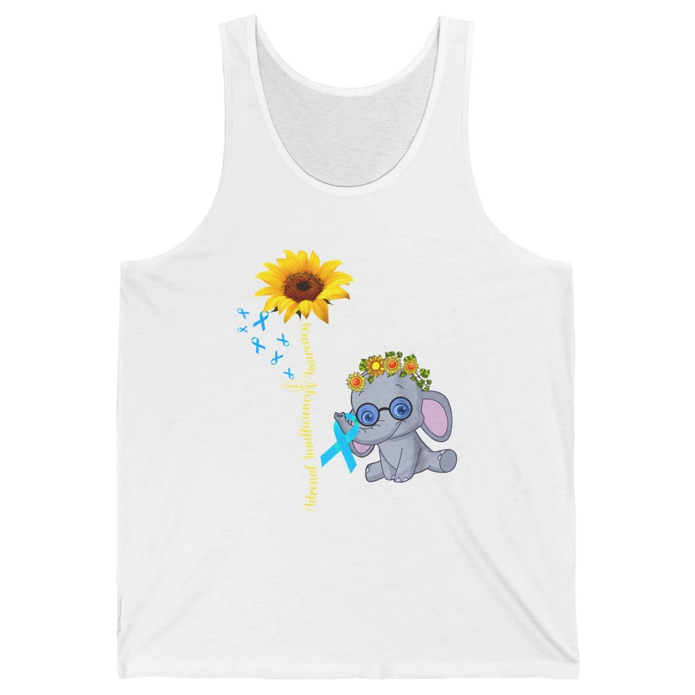 Adrenal Insufficiency Awareness Baby Elephant Sunflower Unisex Jersey Tank