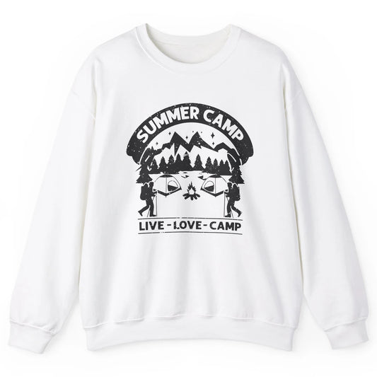 Summer Camp Live Love Camp Vacation Camping Hiking Retro Unisex Crewneck Sweatshirt