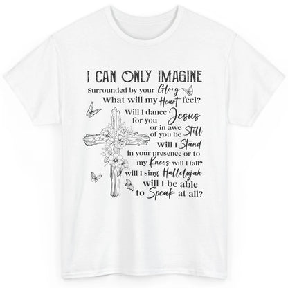 Floral Christian Cross I Can Imagine Bible Verse Religious Classic Unisex T-Shirt