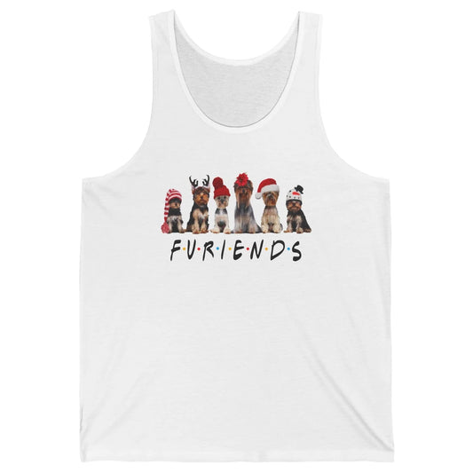 Funny Yorkie Furiends Merry Christmas Hat Santa Dog Lovers Unisex Jersey Tank