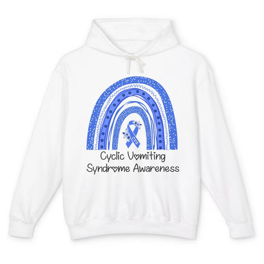 Cyclic Vomiting Syndrome Awareness Blue Ribbon Rainbow Unisex Lightweight Hoodie