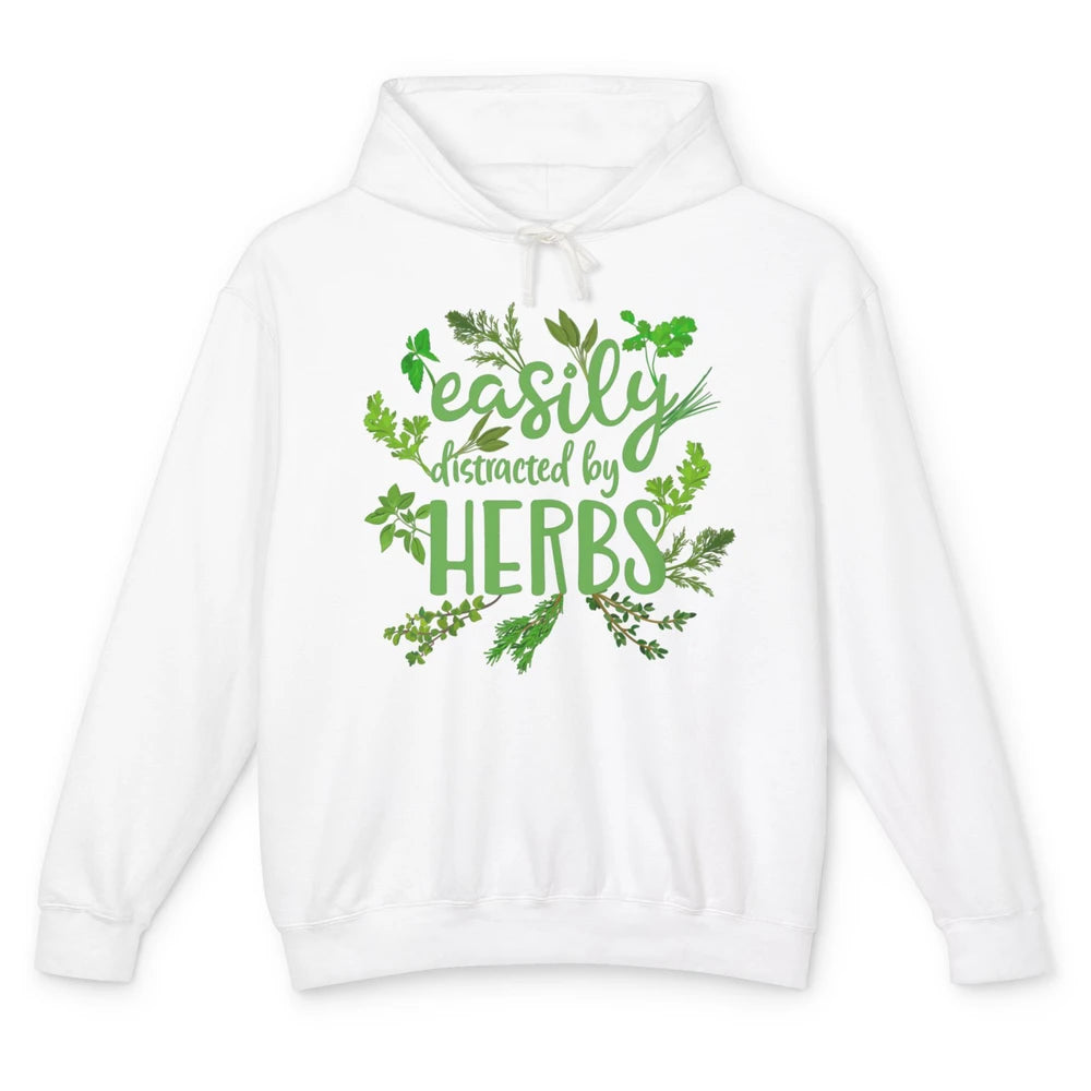 Easily Distracted By Plants Herbs Garden Medicine Botanical Unisex Lightweight Hoodie